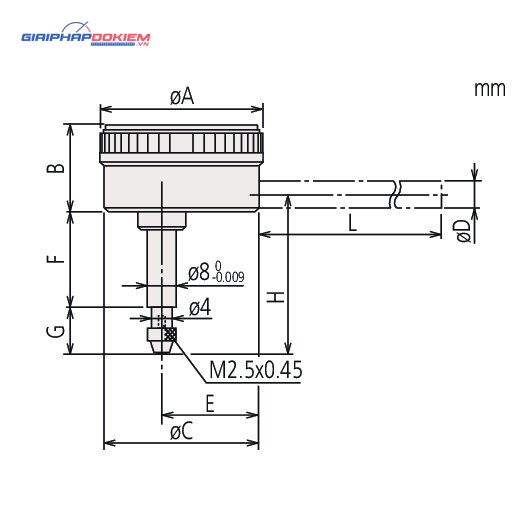 Đồng Hồ So Cơ Khí Mặt Lớn, Dial Indicator, Back Plunger 0,04", 0,001", One Revolution, Shockproof Mitutoyo 1961T 6 Đồng Hồ So Cơ Khí Mặt Lớn, Dial Indicator, Back Plunger 0,04", 0,001", One Revolution, Shockproof Mitutoyo 1961T