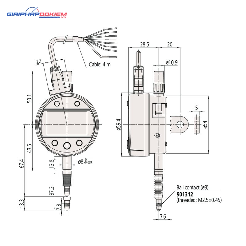 Đồng Hồ So Điện Tử Cấp Nguồn Bên Ngoài, Digital Indicator Signal ID-C, ANSI/AGD Inch/Metric, 0,5", 0,00005", Lug Back Mitutoyo 543-352 6 Đồng Hồ So Điện Tử Cấp Nguồn Bên Ngoài, Digital Indicator Signal ID-C, ANSI/AGD Inch/Metric, 0,5", 0,00005", Lug Back Mitutoyo 543-352