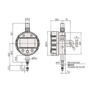 Đồng Hồ So Điện Tử Đặc Biệt, Digital Indicator Calculation ID-C 50,8mm, 0,001mm, Flat Back Mitutoyo 543-595B 7 Đồng Hồ So Điện Tử Đặc Biệt, Digital Indicator Calculation ID-C 50,8mm, 0,001mm, Flat Back Mitutoyo 543-595B