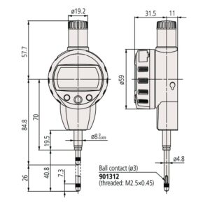Đồng Hồ So Điện Tử, Digital Indicator ID-C, ANSI/AGD Inch/Metric, 1", 0,00005", Flat Back Mitutoyo 543-472B 10 Đồng Hồ So Điện Tử, Digital Indicator ID-C, ANSI/AGD Inch/Metric, 1