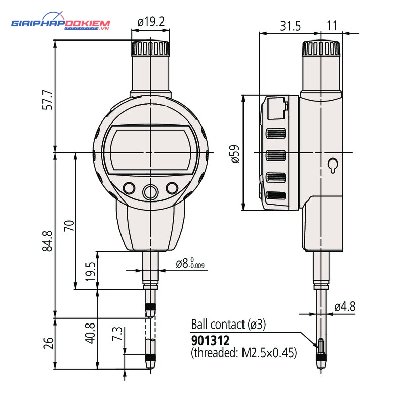 Đồng Hồ So Điện Tử, Digital Indicator ID-C, ANSI/AGD Inch/Metric, 1", 0,00005", Flat Back Mitutoyo 543-472B 6 Đồng Hồ So Điện Tử, Digital Indicator ID-C, ANSI/AGD Inch/Metric, 1", 0,00005", Flat Back Mitutoyo 543-472B