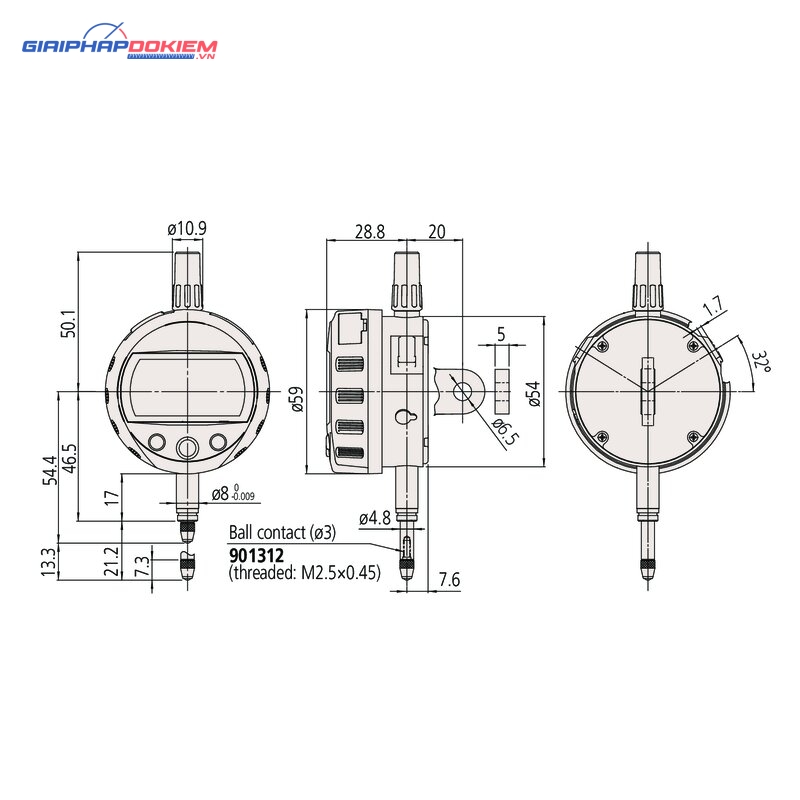 Đồng Hồ So Điện Tử, Digital Indicator ID-C 25,4mm, 0,01mm, Flat Back Mitutoyo 543-474B 7 Đồng Hồ So Điện Tử, Digital Indicator ID-C 25,4mm, 0,01mm, Flat Back Mitutoyo 543-474B