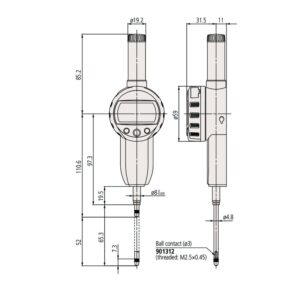 Đồng Hồ So Điện Tử, Digital Indicator ID-C Inch/Metric, 2", 0,0005", Flat Back Mitutoyo 543-495B 11 Đồng Hồ So Điện Tử, Digital Indicator ID-C Inch/Metric, 2