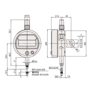Đồng hồ so điện tử ID-SS Inch/Metric, 0,5