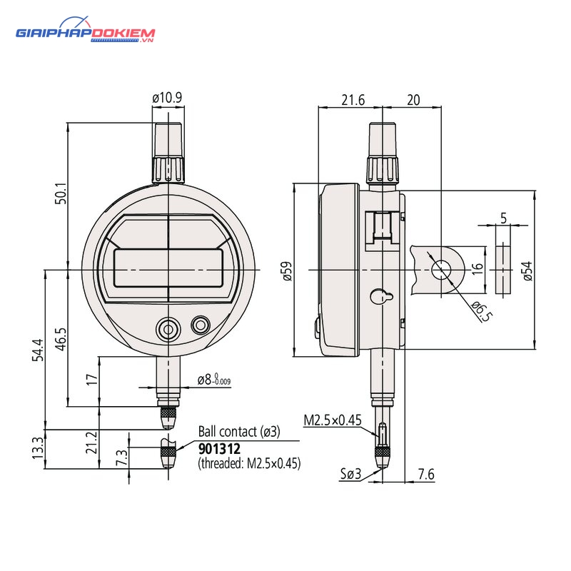 Đồng hồ so điện tử, Digital Indicator ID-S, IP53 12,7mm, 0,001mm, Flat Back Mitutoyo 543-794B 5 Đồng hồ so điện tử, Digital Indicator ID-S, IP53 12,7mm, 0,001mm, Flat Back Mitutoyo 543-794B