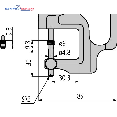 Đồng hồ đo độ dày điện tử, 0-10mm, , 0,01mm Mitutoyo 547-313 4 Đồng hồ đo độ dày điện tử, 0-10mm, , 0,01mm Mitutoyo 547-313