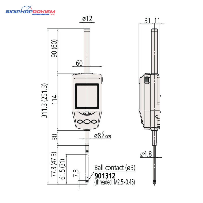 Đồng Hồ So Điện Tử Loại Mỏng, Digital Indicator ID-H, BS AC-Adapter 30,4mm, 0,0005mm Mitutoyo 543-561E 7 Đồng Hồ So Điện Tử Loại Mỏng, Digital Indicator ID-H, BS AC-Adapter 30,4mm, 0,0005mm Mitutoyo 543-561E