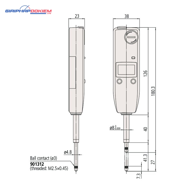 Đồng Hồ So Điện Tử Loại Mỏng, Digital Indicator ID-U, ANSI/AGD Inch/Metric, 1", 0,0005"/0,01mm Mitutoyo 575-123 6 Đồng Hồ So Điện Tử Loại Mỏng, Digital Indicator ID-U, ANSI/AGD Inch/Metric, 1", 0,0005"/0,01mm Mitutoyo 575-123