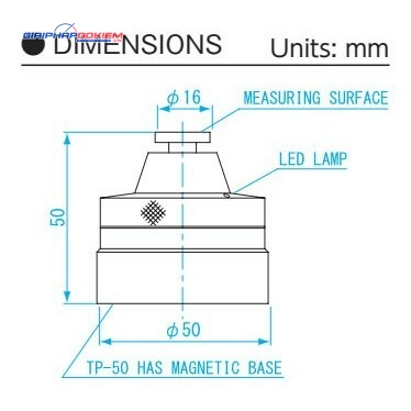 Dụng cụ sét zero trục Z điện tử Chiều cao 50mm Niigata Seiki TP-50M 2 Dụng cụ sét zero trục Z điện tử Chiều cao 50mm Niigata Seiki TP-50M
