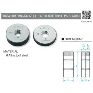 Dưỡng đo ren ngoài M18x2.5-GRIR II, Niigata Seiki GRIR2-1825 4 Dưỡng đo ren ngoài M18x2.5-GRIR II, Niigata Seiki GRIR2-1825