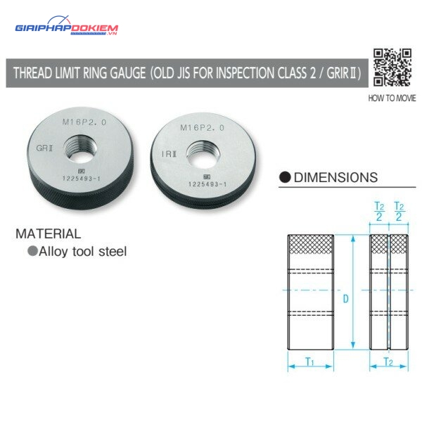Dưỡng đo ren ngoài M18x2.5-GRIR II, Niigata Seiki GRIR2-1825 3 Dưỡng đo ren ngoài M18x2.5-GRIR II, Niigata Seiki GRIR2-1825