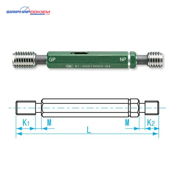 Dưỡng đo ren trong M2x0.4-GPNP-6H, Niigata Seiki GPNP-0204I 3 Dưỡng đo ren trong M2x0.4-GPNP-6H, Niigata Seiki GPNP-0204I