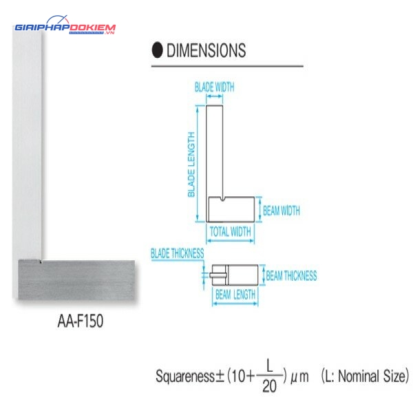 Eke vuông chuẩn dài 300x200mm kiểu đế dày Niigata Seiki AA-F300 3 Eke vuông chuẩn dài 300x200mm kiểu đế dày Niigata Seiki AA-F300