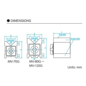 Khối V từ tính dài 120mm Niigata Seiki MV-120G