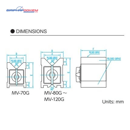 Khối V từ tính dài 120mm Niigata Seiki MV-120G 4 Khối V từ tính dài 120mm Niigata Seiki MV-120G