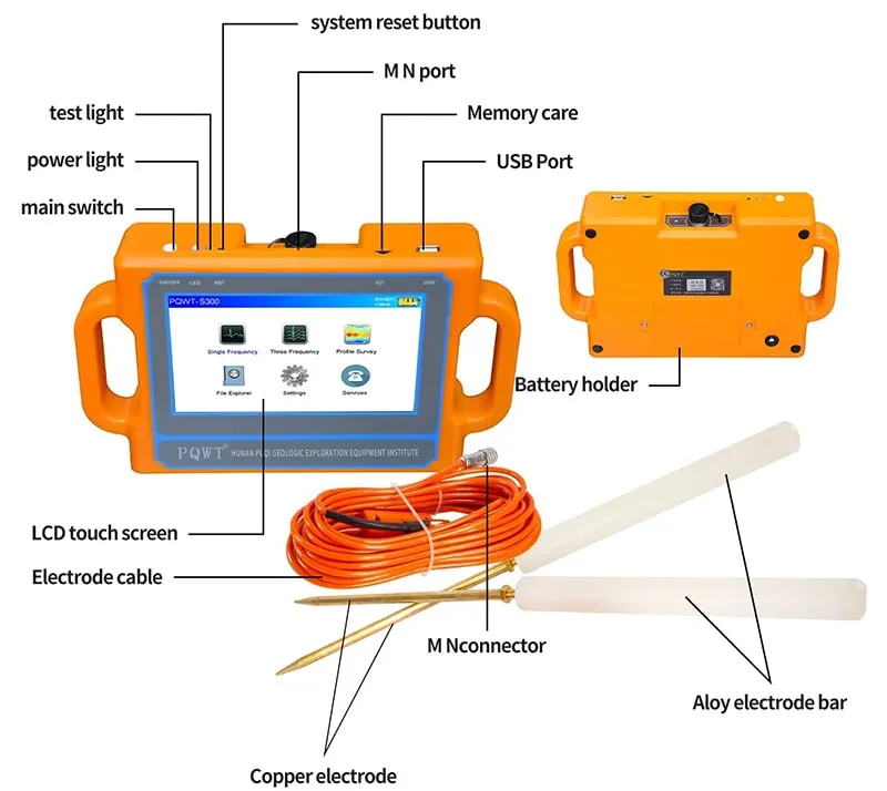 Máy đo mực nước ngầm, thăm dò mặt đất PQWT-S300 10 may do muc nuoc ngam tham do mat dat pqwt s300 2