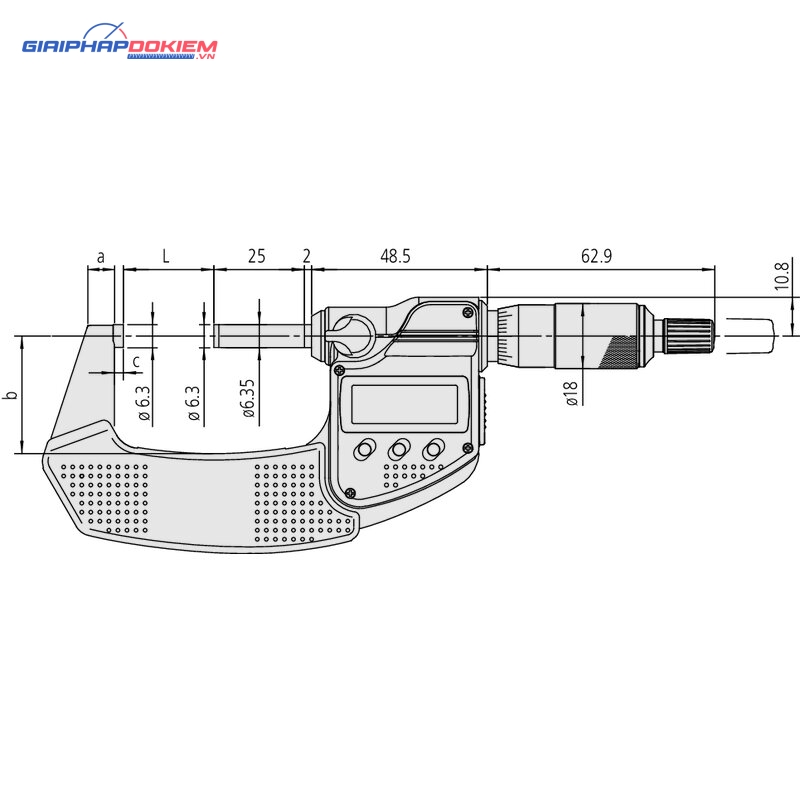 Panme Điện Tử Đo Ngoài 0-25mm Mitutoyo 293-240-30 7 Panme Điện Tử Đo Ngoài 0-25mm Mitutoyo 293-240-30