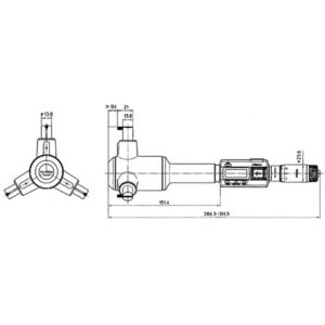 Panme Đo Lỗ 3 Chấu Điện Tử Metric, 175-200mm, IP65, TIN Mitutoyo 468-177