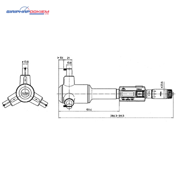 Panme Đo Lỗ 3 Chấu Điện Tử Metric, 150-175mm, IP65, TIN Mitutoyo 468-176 7 Panme Đo Lỗ 3 Chấu Điện Tử Metric, 150-175mm, IP65, TIN Mitutoyo 468-176