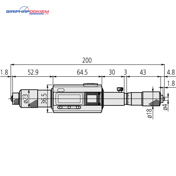 Panme Đo Trong Dạng Thanh Nối Điện Tử 200-1000mm Mitutoyo 337-301 4 Panme Đo Trong Dạng Thanh Nối Điện Tử 200-1000mm Mitutoyo 337-301