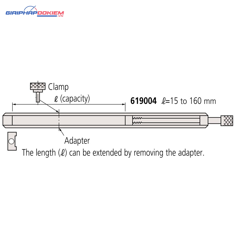 Thanh gá kẹp căn mẫu 15-160mm Mitutoyo 619004 4 Thanh gá kẹp căn mẫu 15-160mm Mitutoyo 619004