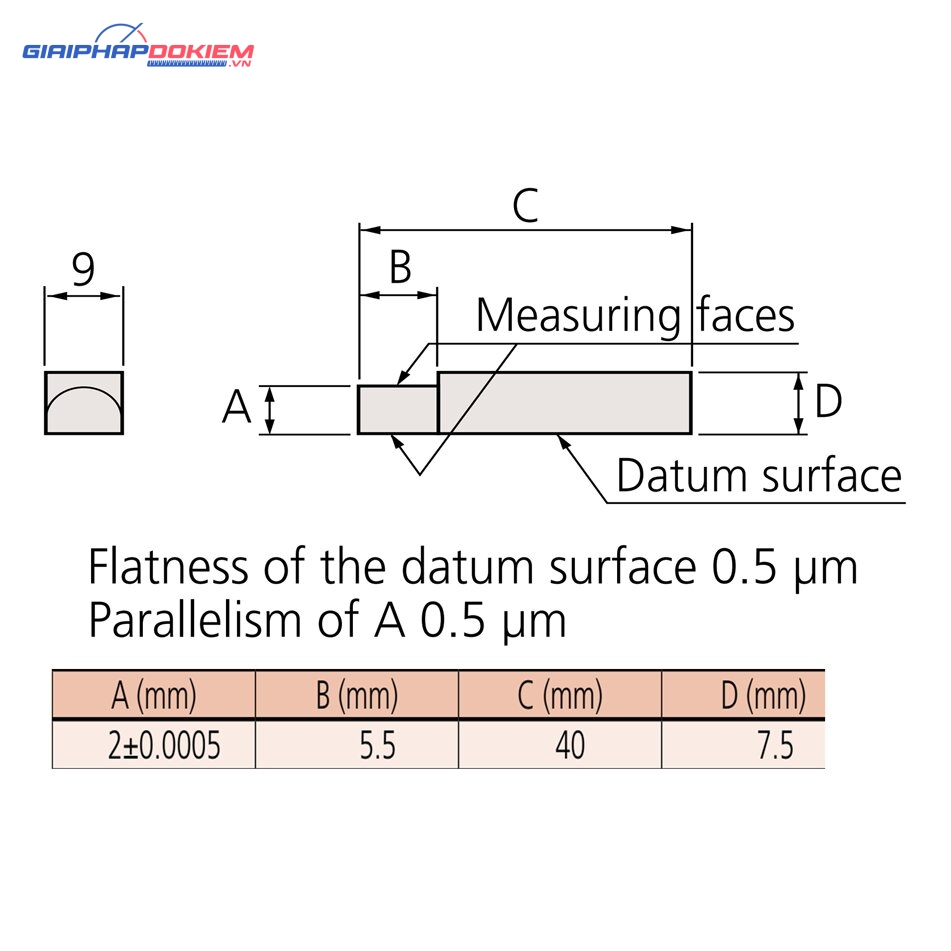 Thanh gá kẹp căn mẫu bán nguyệt 12mm Mitutoyo 619013 4 Thanh gá kẹp căn mẫu bán nguyệt 12mm Mitutoyo 619013