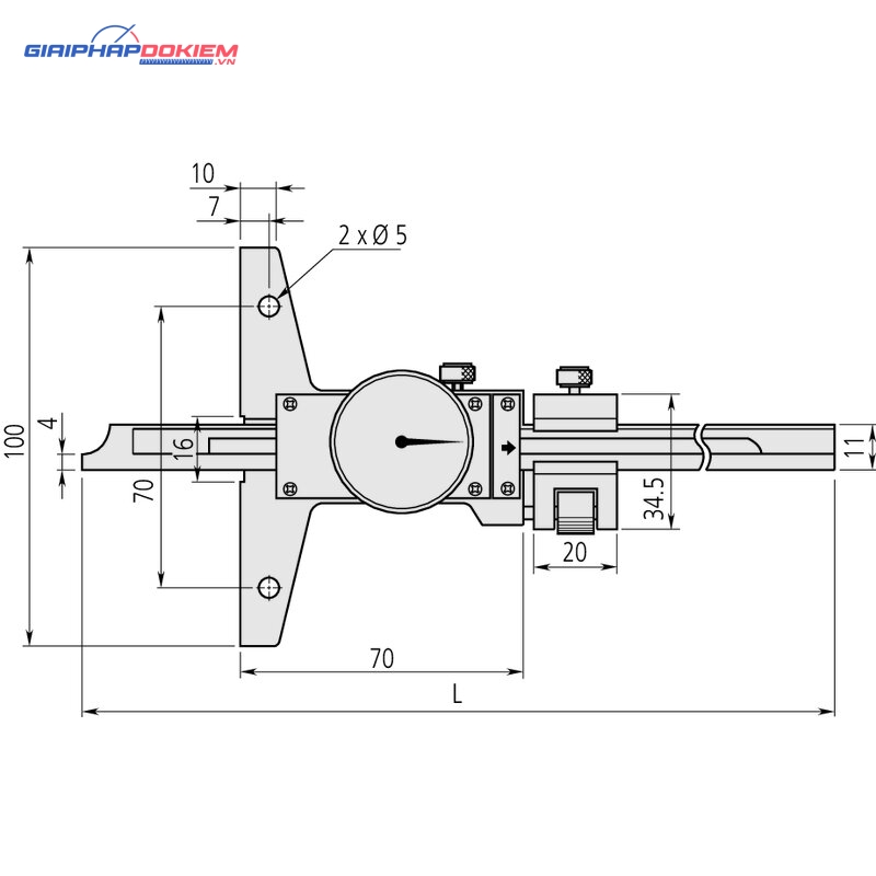 Thước cặp đo sâu cơ khí 0-12", 0,001" Mitutoyo 527-313-50 10 Thước cặp đo sâu cơ khí 0-12", 0,001" Mitutoyo 527-313-50