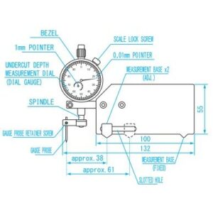Thước đo độ sâu rãnh hàn 0-4mm Niigataseiki FDW-1 5 Thước đo độ sâu rãnh hàn 0-4mm Niigataseiki FDW-1
