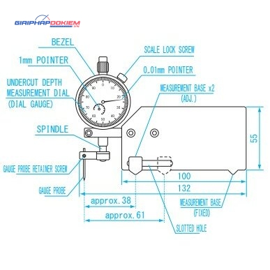 Thước đo độ sâu rãnh hàn 0-4mm Niigataseiki FDW-1 4 Thước đo độ sâu rãnh hàn 0-4mm Niigataseiki FDW-1