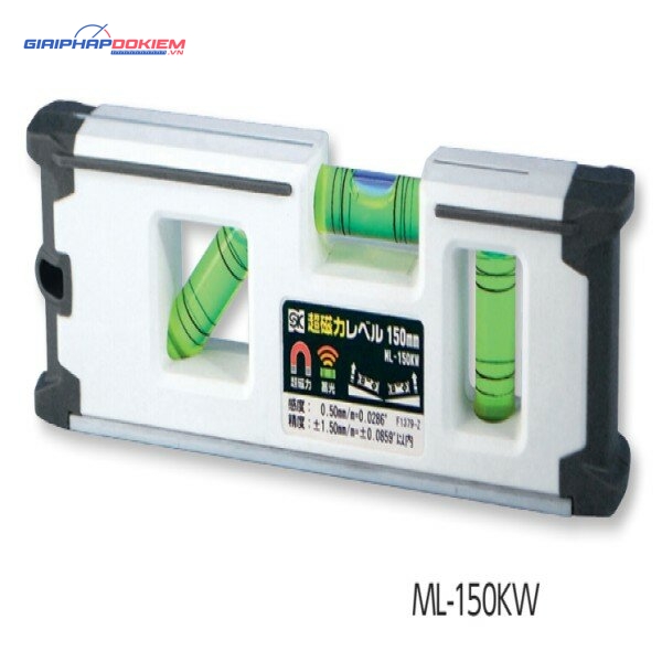 Thước thủy Mini màu trắng có từ Niigata Seiki ML-150KW 2 Thước thủy Mini màu trắng có từ Niigata Seiki ML-150KW