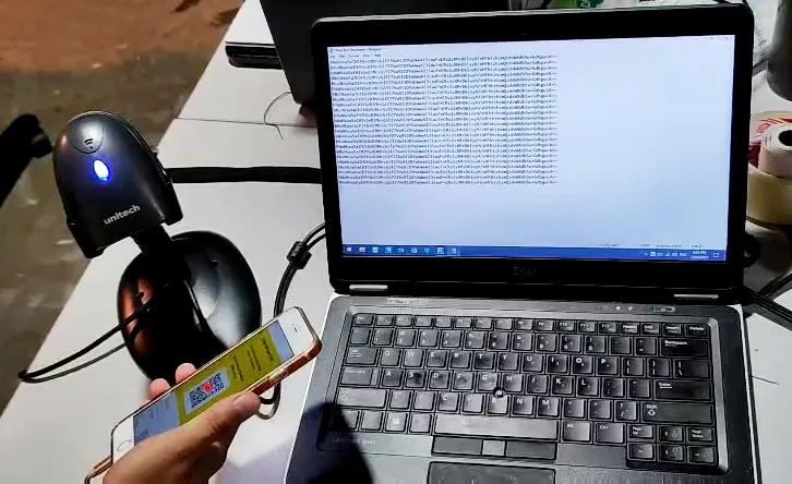 Máy đọc mã vạch có dây Unitech MS838 14 may quet ma vach qrcode diem tiem vaccine