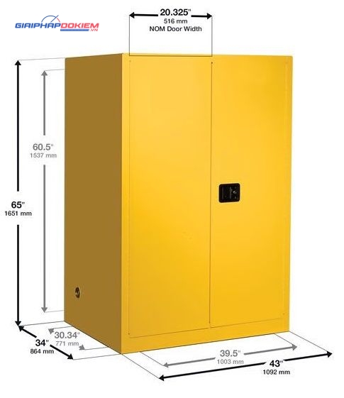Tủ cao an toàn 2 cửa cho sản phẩm dễ cháy Ecosafe SC45 6 Tủ cao an toàn 2 cửa cho sản phẩm dễ cháy Ecosafe SC45
