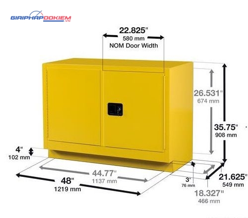 Tủ an toàn 2 cửa cho sản phẩm dễ cháy Ecosafe MB18 6 Tủ an toàn 2 cửa cho sản phẩm dễ cháy Ecosafe MB18
