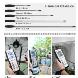 Máy đo tốc độ gió – nhiệt độ Hti HT-9829 (Anemometer, 4 chế độ đo, LCD lớn)