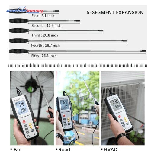 Máy đo tốc độ gió – nhiệt độ Hti HT-9829 (Anemometer, 4 chế độ đo, LCD lớn) 6 Máy đo tốc độ gió – nhiệt độ Hti HT-9829 (Anemometer, 4 chế độ đo, LCD lớn)