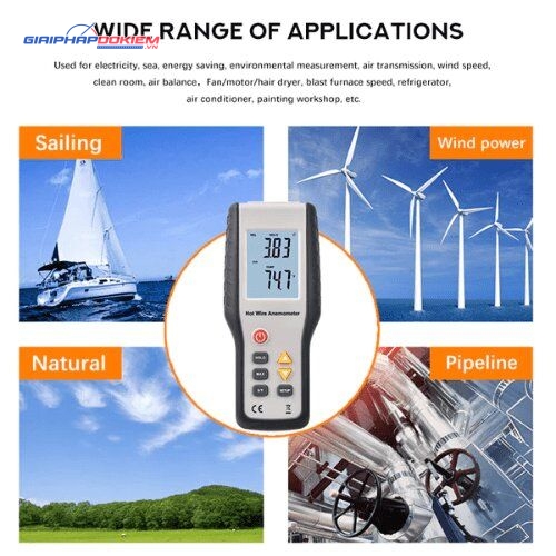 Máy đo tốc độ gió – nhiệt độ Hti HT-9829 (Anemometer, 4 chế độ đo, LCD lớn) 7 Máy đo tốc độ gió – nhiệt độ Hti HT-9829 (Anemometer, 4 chế độ đo, LCD lớn)