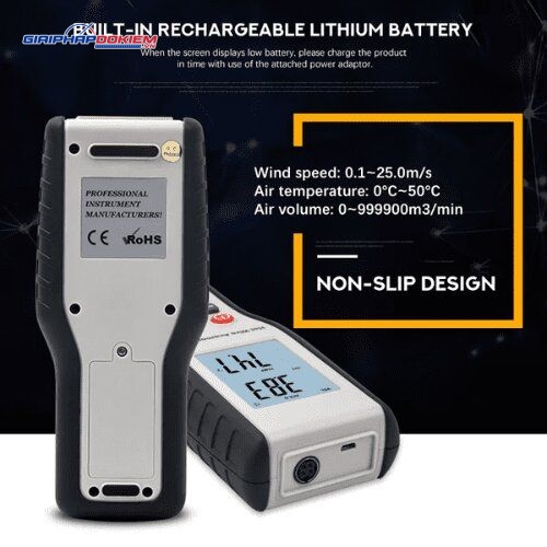 Máy đo tốc độ gió – nhiệt độ Hti HT-9829 (Anemometer, 4 chế độ đo, LCD lớn) 8 Máy đo tốc độ gió – nhiệt độ Hti HT-9829 (Anemometer, 4 chế độ đo, LCD lớn)