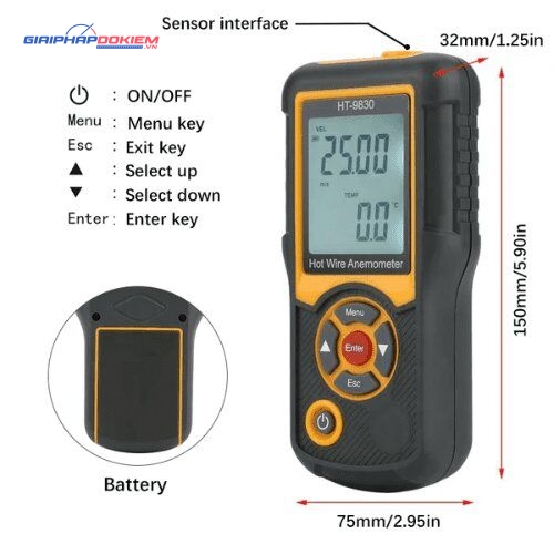 Máy đo tốc độ gió HTI HT-9830 6 Máy đo tốc độ gió HTI HT-9830
