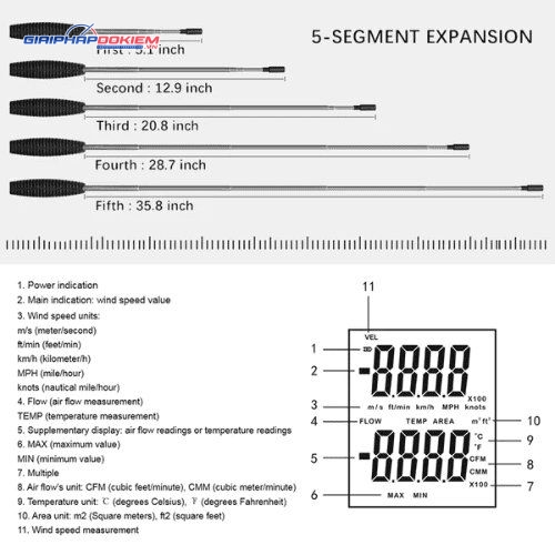 Máy đo tốc độ gió HTI HT-9830 7 Máy đo tốc độ gió HTI HT-9830