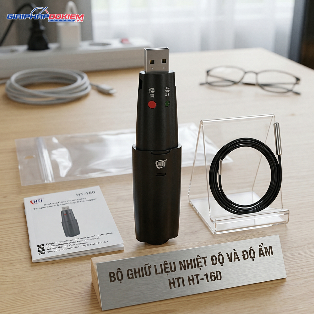 Bộ Ghi Dữ Liệu Nhiệt Độ Và Độ Ẩm HTI HT-160 5 Bộ Ghi Dữ Liệu Nhiệt Độ Và Độ Ẩm HTI HT-160