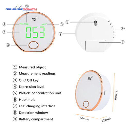 Máy Đo Chất Lượng Không Khí PM2.5 HTI HT-403 8 Máy Đo Chất Lượng Không Khí PM2.5 HTI HT-403