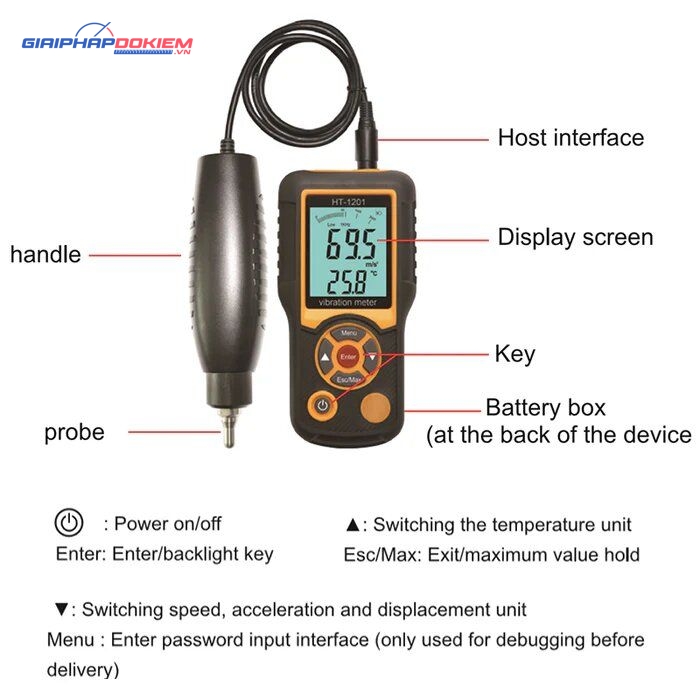 Máy Đo Độ Rung HTI HT-1201 7 Máy Đo Độ Rung HTI HT-1201