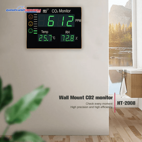 Máy Đo Khí Co2 Treo Tường HTI HT-2008 25 may do khi co2 treo tuong hti ht 2008 150 w7qp