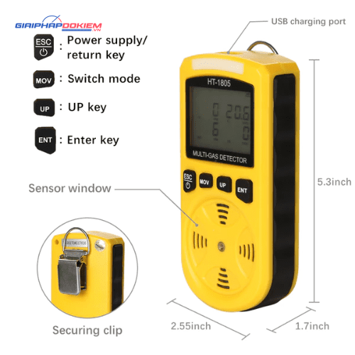 Máy Dò Khí Gas HTI HT-1805 7 Máy Dò Khí Gas HTI HT-1805