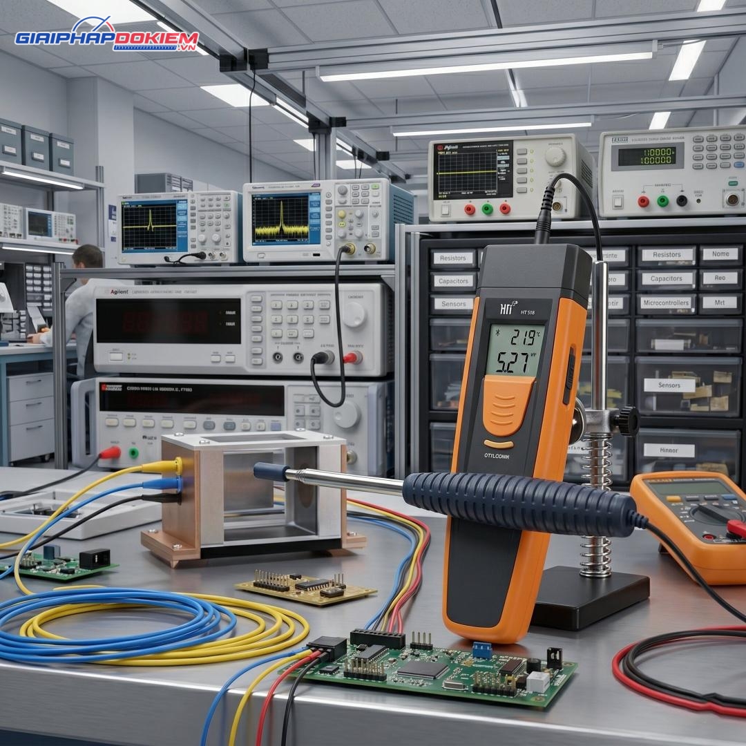 Máy đo nhiệt độ Bluetooth CFM / CMM HTI HT-833 4 Máy đo nhiệt độ Bluetooth CFM / CMM HTI HT-833