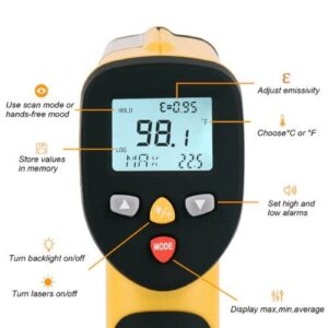 Máy đo nhiệt độ hồng ngoại bằng tia laser kép HTI HT-817/818/819 15 Máy đo nhiệt độ hồng ngoại bằng tia laser kép HTI HT-817/818/819