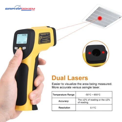 Máy đo nhiệt độ hồng ngoại bằng tia laser kép HTI HT-817/818/819 7 Máy đo nhiệt độ hồng ngoại bằng tia laser kép HTI HT-817/818/819