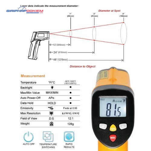 Máy đo nhiệt độ hồng ngoại HTI HT-812/816 4 Máy đo nhiệt độ hồng ngoại HTI HT-812/816
