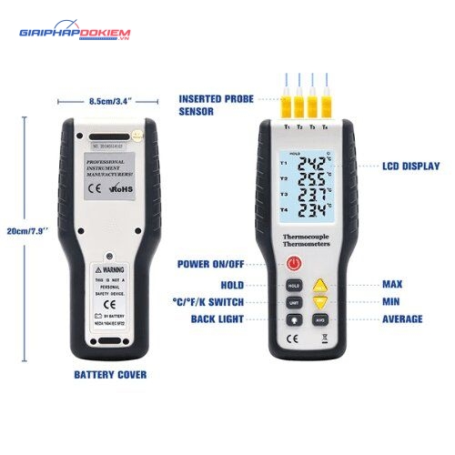 Máy đo nhiệt độ tiếp xúc HTI HT-9815 11 Máy đo nhiệt độ tiếp xúc HTI HT-9815