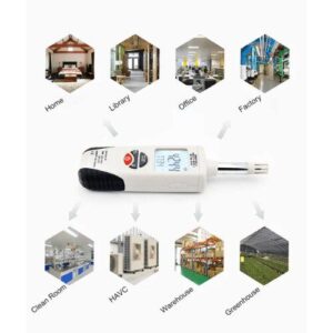 Máy đo nhiệt độ và độ ẩm Hti HT-350 (Độ chính xác cao, màn hình LCD lớn)